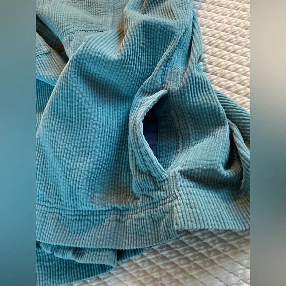 Vtg LL Bean Shirt Jacket Womens Sz 3XTeal Blue Corduroy Wide Wale Shacket Button - Picture 7 of 14